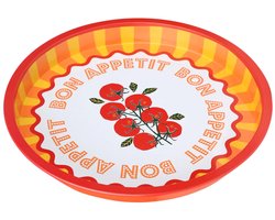 Talking Tables Bon appetit tinnen bord oranje rood 31 cm