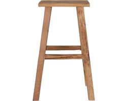 Tall Men Standing Vintage Teakhouten Barkruk - 4 poten - L30 x B40 x H76 cm - gerecycled hout