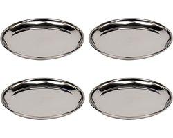 Talli - RVS Maaltijdborden - 23cm - Set van 4 - Maaltijd Bord - BPA vrij - Talli