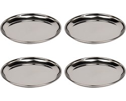 Talli - RVS Maaltijdborden - 28cm - Set van 4 - Maaltijd Bord - BPA vrij
