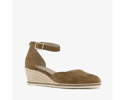 Tamaris dames espadrilles met sleehak bruin - Maat 38
