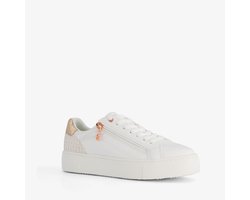 Tamaris dames sneakers met ros�kleurige details - Wit - Uitneembare zool