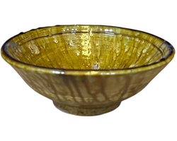 Tamegroute Kom Ø20 cm - Handgemaakte Marokkaanse Kom - Traditioneel Berbers Aardewerk - Geel-Bruine Glazuur