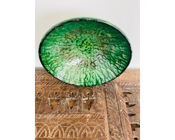 Tamegroute schaal | Groen | Marokkaanse Aardewerk | Salade Schaal | Fruitschaal ø 25 cm