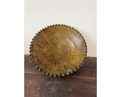 Tamegroute Schaal Ø 28cm- Geel Bruin - Marokkaanse Schaal - Sahara Schaal