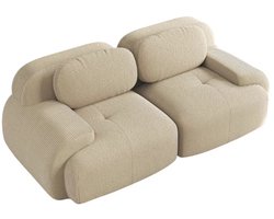 TamTrade Bank - Loveseat - Sofa - Frameloze bank - Modulair ontwerp - Beige - Antislip - Gebruiksklaar comfort - Montagevrij