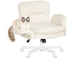 TamTrade Bureaustoel - Gaming stoel - Office chair - Chair -Computer stoel - Wit - Ergonomisch ontwerp - 360° Draaibaar ontwerp