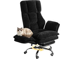 TamTrade Bureaustoel - Gaming stoel - Office chair - Chair -Computer stoel - Zwart - Inclusief voetsteun - Ergonomisch ontwerp