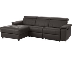 Tanaro - Chaise Lounge Sofa 3 - zits Rechts met Handmatige Functie in PU Bruin (98 x 252 x 164 cm)