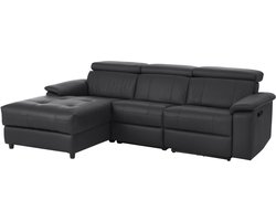 Tanaro|Chaiselong Sofa 3 zits Links manuel in zwart GL/PU