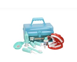 Tandarts Speelset - In Handig Koffertje - Rollenspel - Carnaval - Jong en Oud - Kinder Speelgoed - Educatief - Hoge Kwaliteit - Duurzaam - Peuters en Kleuters - Cadeau - 10 Delige Set - Leerzaam - Vanaf 3 jaar