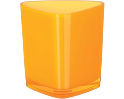 Tandbeker Acryl - Mondwaterbeker Opberger - Badkamer Organiseren - Duurzaam Kunststof - 15.5 x 16 cm - Oranje