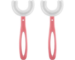Tandenborstel kind - U vormige tandenborstel kind - 2 stuks - 6 tot 12 jaar-Zachte silliconen-Baby tandenborstel-Tandenborstel baby en peuter - U-Vormig - 360 graden