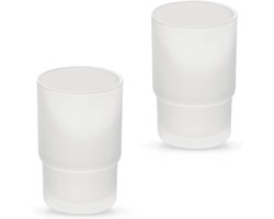 Tandenborstelbeker Glas - Mok Bekertje - Badkamer Organisatie - Mat Satin Glas - 6.5 cm Diameter - Satijn