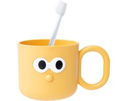 Tandenborstelbeker Kinderen - Cartoon Mok - Badkamer Gebruik - Antislip Handgreep - 125 x 75 cm - Geel