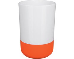 Tandenborstelbeker - Tandenborstelhouder Mok - Badkamer Organiseren - Vochtbestendig Duurzaam - 7.5 x 11.5 cm - Oranje