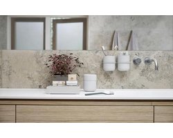 Tandenborstelbeker van Aardewerk – Praktische Badkameraccessoire in Lichtgrijs