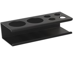 Tandenborstelhouder - Zwart - 16*5.5*5.5cm - Aluminiumlegering - 2 sleuven - Wandmontage Tandenborstelhouder - Elektrische tandenborstelhouder - Tandenborstel organizer - Zelfklevende tandenborstelhouder - Waterabsorberend en vochtbestendig