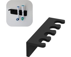 Tandenborstelhouder - zwart - inclusief bevestigingsmateriaal - elektrische tandenborstelhouder - houder voor tandenborstel opzetstukjes