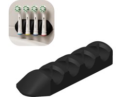 Tandenborstelhouder - zwart - inclusief bevestigingsmateriaal - elektrische tandenborstelhouder - houder voor tandenborstel opzetstukjes