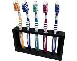 Tandenborstelhouder - Zwart - Tandenborstelhouders - Tandenborstel Houder - Tandenborstelhouder aan de muur - Geen boren - Plakstrip inbegrepen
