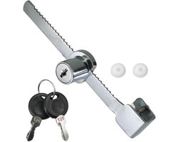 Tandstangslot voor glazen schuifdeuren - met 2 sleutels - geschikt voor terraria, vitrines, etalages en kasten