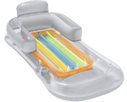 Tanning bed-Transparante drijvende roeiboot in het water - Opblaasbare regenboog eenpersoons waterligstoel - Drijvend matras voor volwassenen - 161 * 84cm