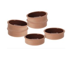 Tapas kommen van klei 250 ml - set van 6 - vuurvaste ovenschaal aan de binnenkant geglazuurd - traditionele kleischaal dessert dip snack schaaltjes tapasschaal oven- en vaatwasmachinebestendig