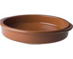 Tapas ovenschaal/serveerschaal - 1,2 liter - rond - terracotta - D23 cm - ovenbestendig - Ovenschalen - Tapas schaal - Serveerschaal