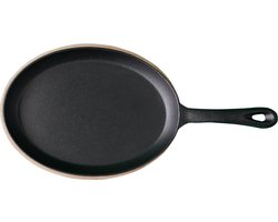 Tapas pan - Gietijzer- Ovaal - 24cm - Met onderzetter - bbq accessoires