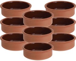 Tapas schaaltjes van 500 ml - 12x stuks - terracotta - 12 x 4 cm - Tafel dekken - Tapasschaaltjes - Tapas/snacks/hapjes