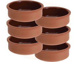 Tapas schaaltjes van 500 ml - 6x stuks - terracotta - 12 x 4 cm - Tafel dekken - Tapasschaaltjes - Tapas/snacks/hapjes