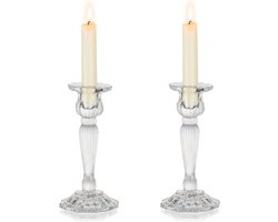 Taper Kaarshouder Set Van 2 - Heldere Kaarshouders voor Taps Toelopende Kaarsen - Bruiloft Verjaardag Partij Diner Tafel Versieringen