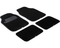 Tapijt Color, universele vloermatten, vierdelige auto matten set met anti-slip noppen zwart/paars