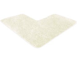 Tapijt Crème - Badmat kan gecombineerd worden tot een set - Antislip & Maschinewasbaar - Toiletmat 50x100x100 cm in L-vorm