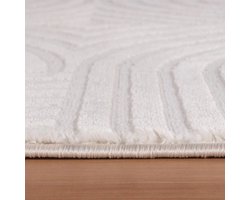 Tapijt - Creme vloerkleed 120 x 170 cm woonkamer - kinderkamer - hal