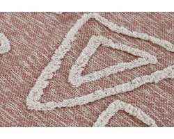Tapijt DKD Home Decor Roze Terra cotta Wit Franjes Stads (160 x 230 x 1 cm)