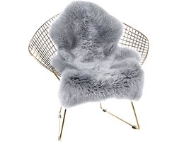 Tapijt van imitatieschapenvacht (23,6 x 35,4 inch (B) x (L)), lamsvacht imitatie tapijt, langharige vacht, lederen polyester, faux fleece stoelbekleding zitkussen zachte pluizige shaggy gebied