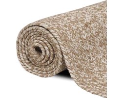 Tapijt | Voerkleed | Kleed Natuurlijk en wit 300 x 300 cm Jute