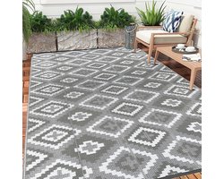 Tapijt voor buiten, binnen, picknickplaats, 150 x 240 cm, groot, geweven vloertapijt, duurzaam opvouwbaar plastic rietkleed, gerecycled uv-bestendig tuintapijt voor achtertuin, veranda, terrassen