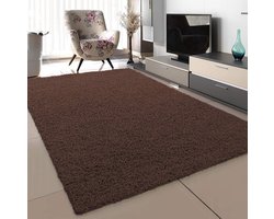 tapijt, woonkamer, donkerbruin, hoogpolig, langpolig, modern, afmetingen: 160 x 230 cm