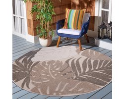 Tapijtenloods Floral Buitenkleed - Beige - 200 CM - Tuintapijt - Buitentapijt - Vloerkleed Buiten en Binnen