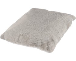 Tapijtenloods Heaven Vacht - Kussen Fluffy - Hoogpolig - Soft Touch Effen - Zilver Grijs- 48x48 CM