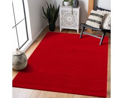 Tapijtenloods Uni Effen Vloerkleed Laagpolig - Rood - 160x230 CM - Modern Vloerkleed - Laagpolig Tapijt