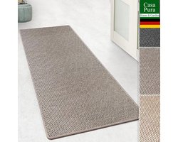 Tapijtloper - Vloerkleed loper - Hal inrichten - Sisal-look structuur - 80x400 cm - Taupe