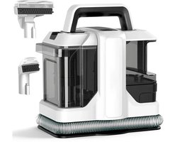 Tapijtreiniger - Draagbare - Vlekken - Bank - Meubel - Zetel - Auto - Trap - Matras - Haarverwijderaar Stofzuiger - 450W - 220V/110V - met Dubbel Watertanksysteem - Wit