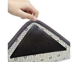 Tapijttape - Tapijtgrijpers voor hardhouten vloeren - 8 stuks -Antislipmat - herbruikbare tapijtpad - Vloermatten - Zelfklevend Dubbelzijdig Tape - Anti Curling Tapijt - Tape voor Deurmat - Ophangen - Zelfklevende Grip Stickers - Kleefband - Anti-sli