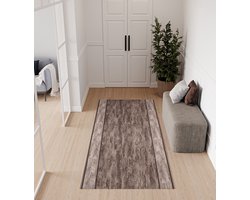 Tapiso Antislip Rubber Vloerkleed Bruin Gang Rubbermat Tapijt Maat- 80x600