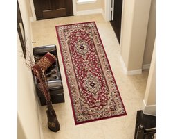 Tapiso Atlas Vloerkleed Gangloper Loper Rood Tapijt Maat- 80x250