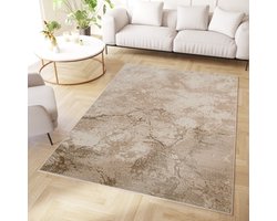 Tapiso Crystal Vloerkleed Beige Bruin Modern Laagpolig Kleed Tapijt Maat- 200x300